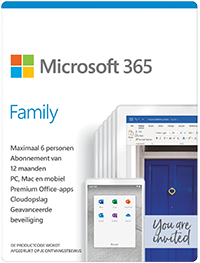 Microsoft Microsoft 365 Family — 6 apparaten, 1 jaar - PC-Webshop.nl